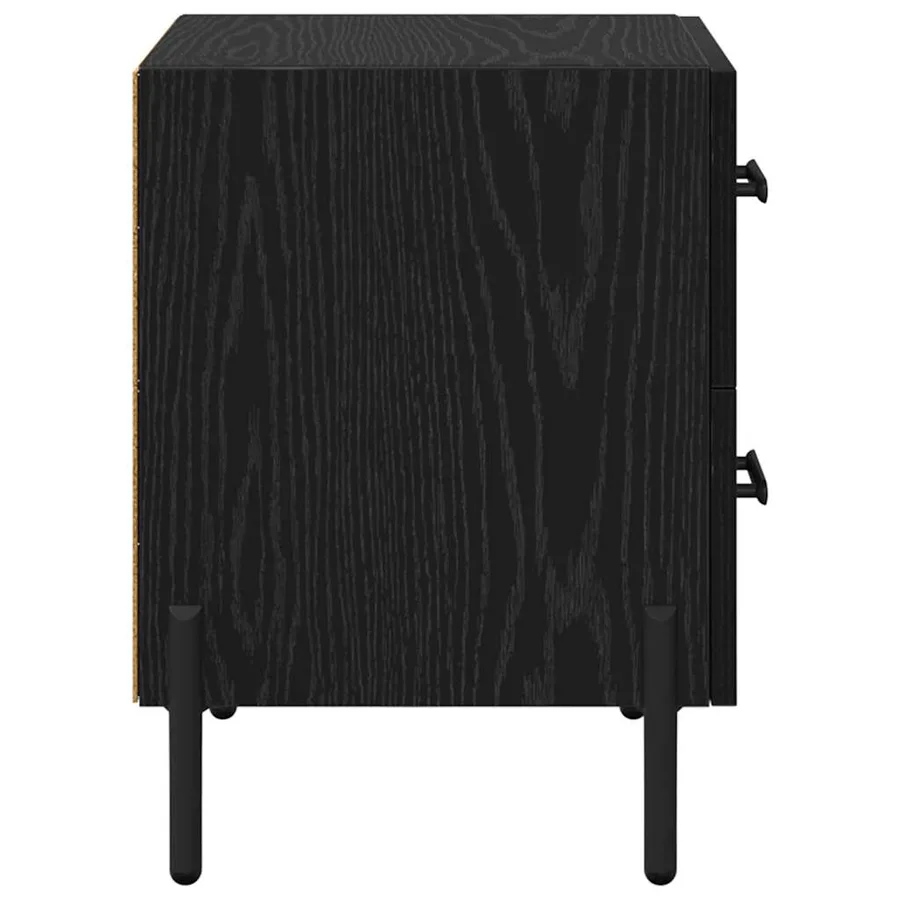 Cabinet de chevet avec tiroir Chêne noir 40 x 35 x 47,5 cm - 7