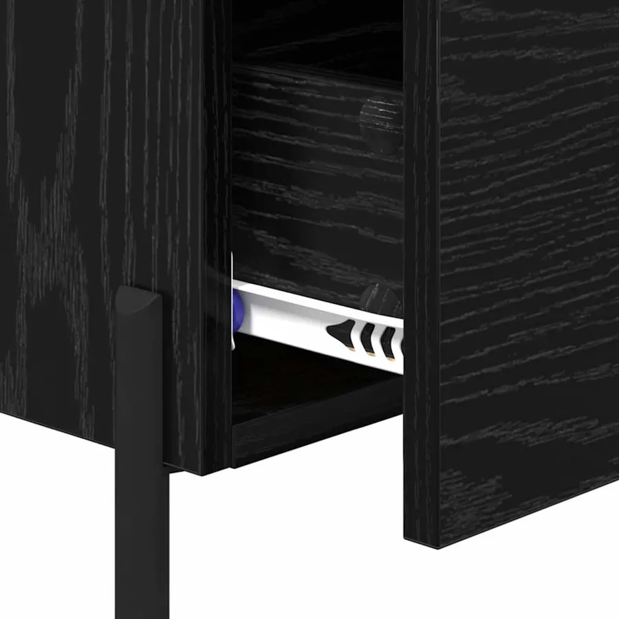 Cabinet de chevet avec tiroir Chêne noir 40 x 35 x 47,5 cm - 9