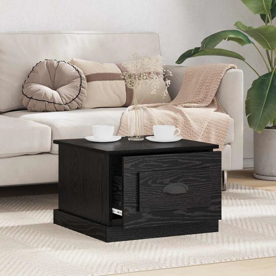 Table basse Chêne noir 50 x 50 x 35 cm Bois d'ingénierie - 4