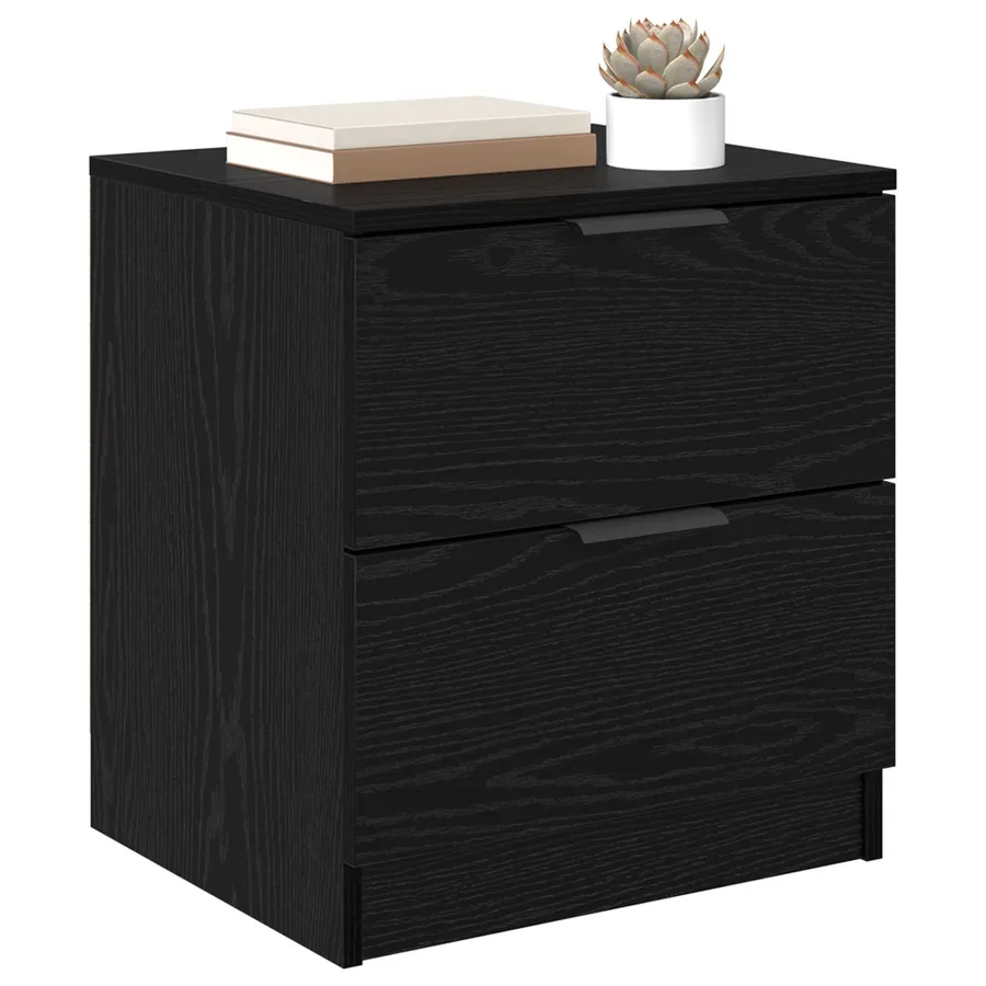 Cabinet de chevet avec tiroir 2 pcs Chêne noir 45 x 39 x 50cm - 3