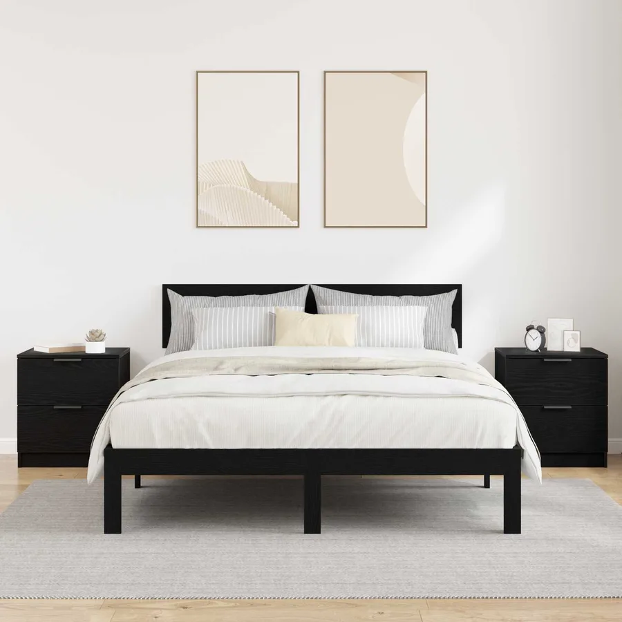 Cabinet de chevet avec tiroir 2 pcs Chêne noir 45 x 39 x 50cm - 4