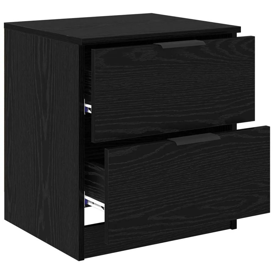 Cabinet de chevet avec tiroir 2 pcs Chêne noir 45 x 39 x 50cm - 5