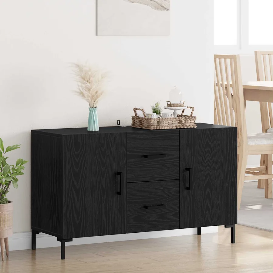 Buffet Chêne noir 100 x 36 x 60 cm Bois d'ingénierie