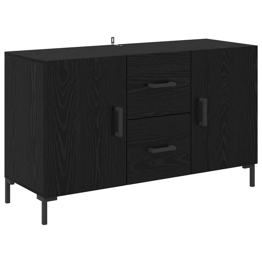 Buffet Chêne noir 100 x 36 x 60 cm Bois d'ingénierie - 2