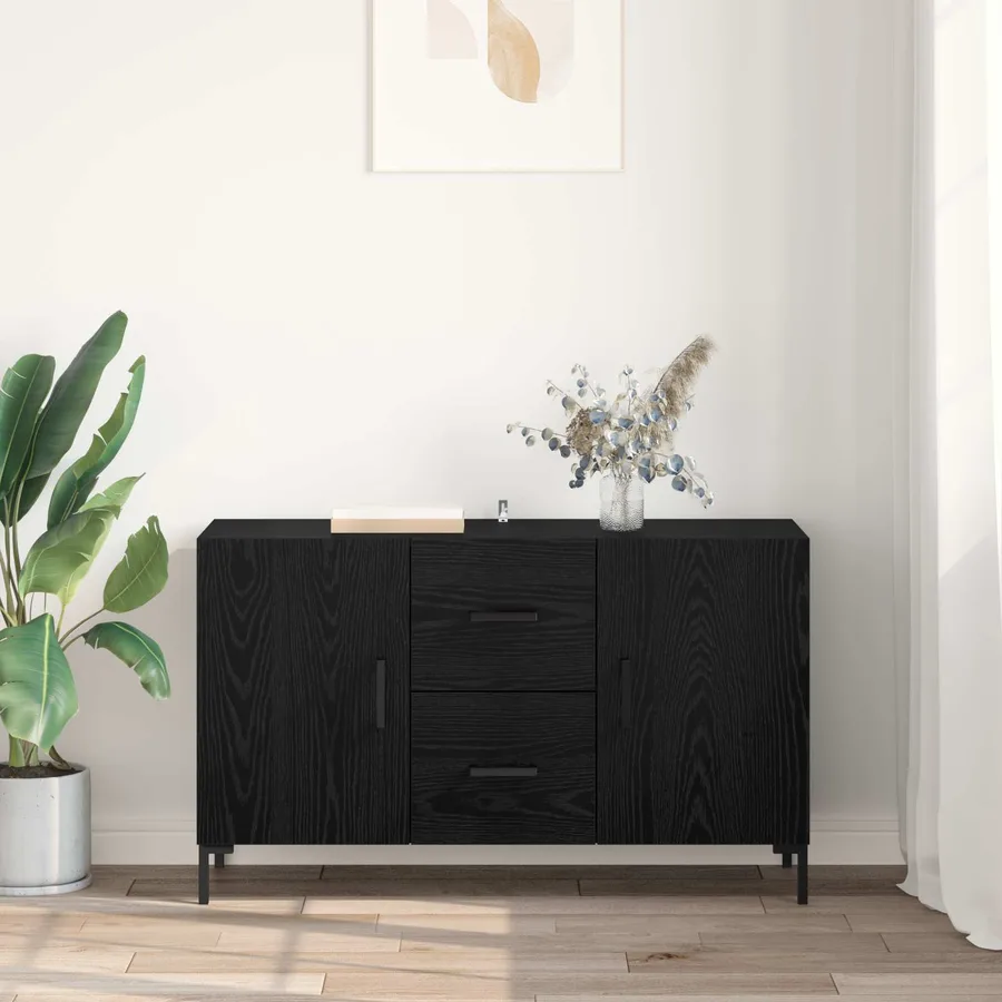 Buffet Chêne noir 100 x 36 x 60 cm Bois d'ingénierie - 4