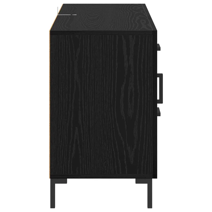 Buffet Chêne noir 100 x 36 x 60 cm Bois d'ingénierie - 7