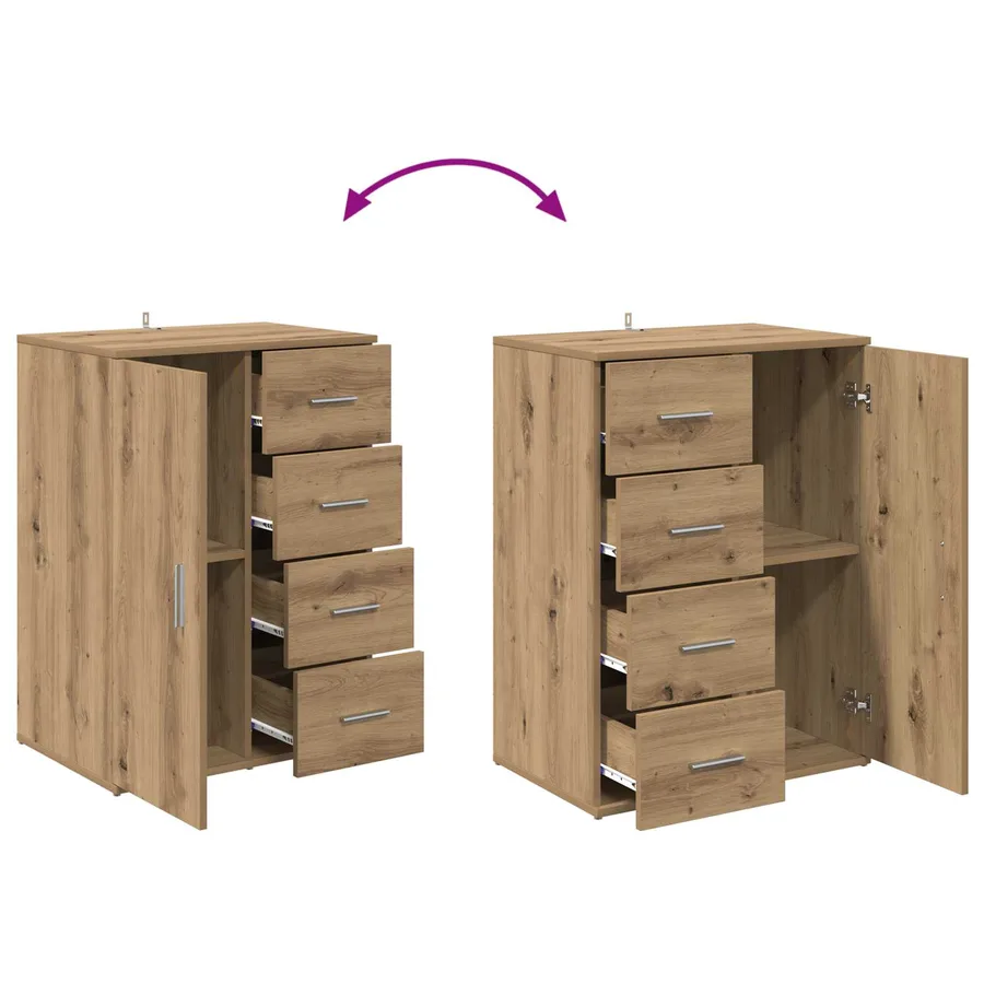 Buffet Chêne artisanal 59 x 39 x 80 cm Bois d'ingénierie - 11