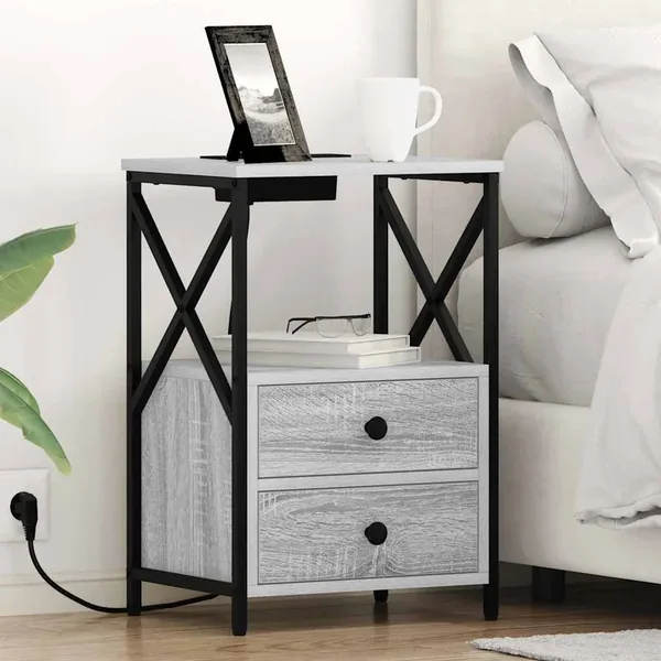 Cabinet de chevet Gris Sonoma 40 x 31 x 60 cm Bois d'ingénierie