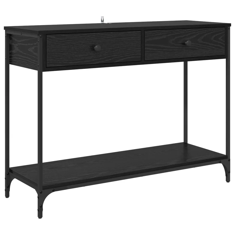 Table console Chêne noir 100 x 34,5 x 75 cm Bois d'ingénierie - 2