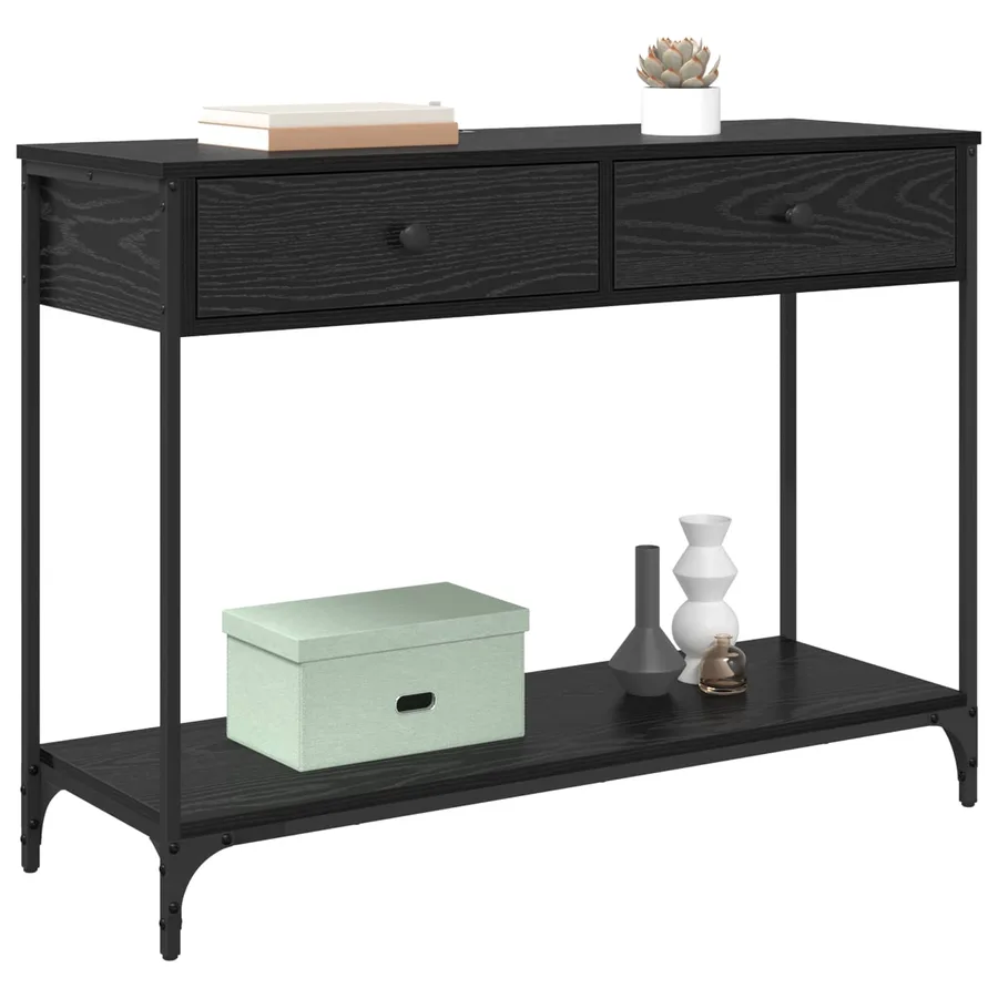 Table console Chêne noir 100 x 34,5 x 75 cm Bois d'ingénierie - 3