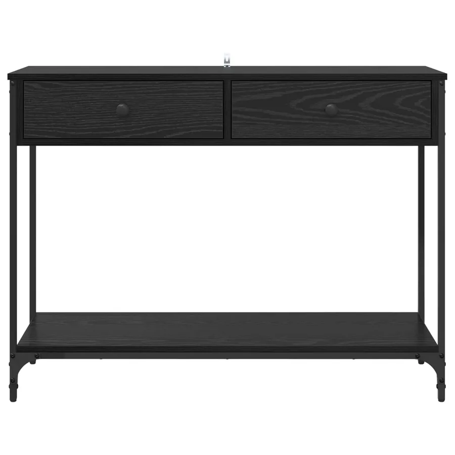 Table console Chêne noir 100 x 34,5 x 75 cm Bois d'ingénierie - 6
