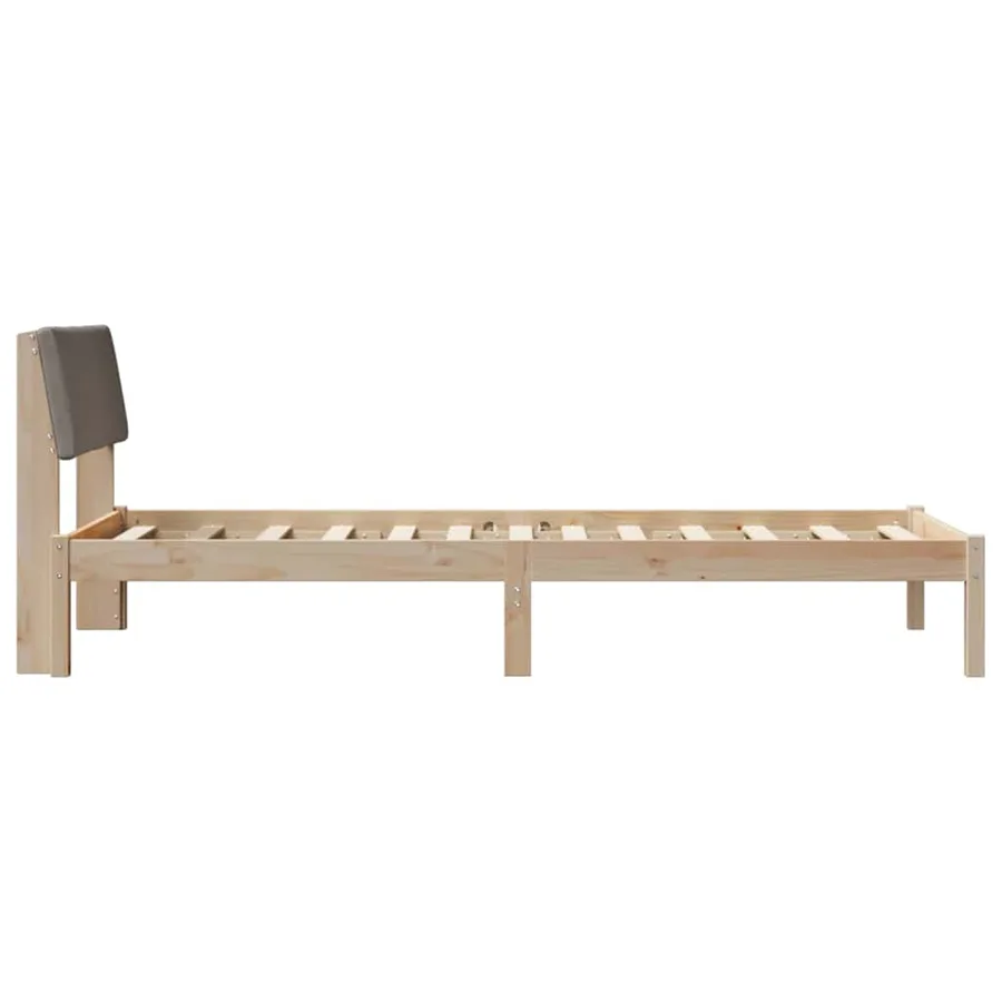 Cadre de lit Marron et taupe 100 x 200 cm Bois massif en pin - 6