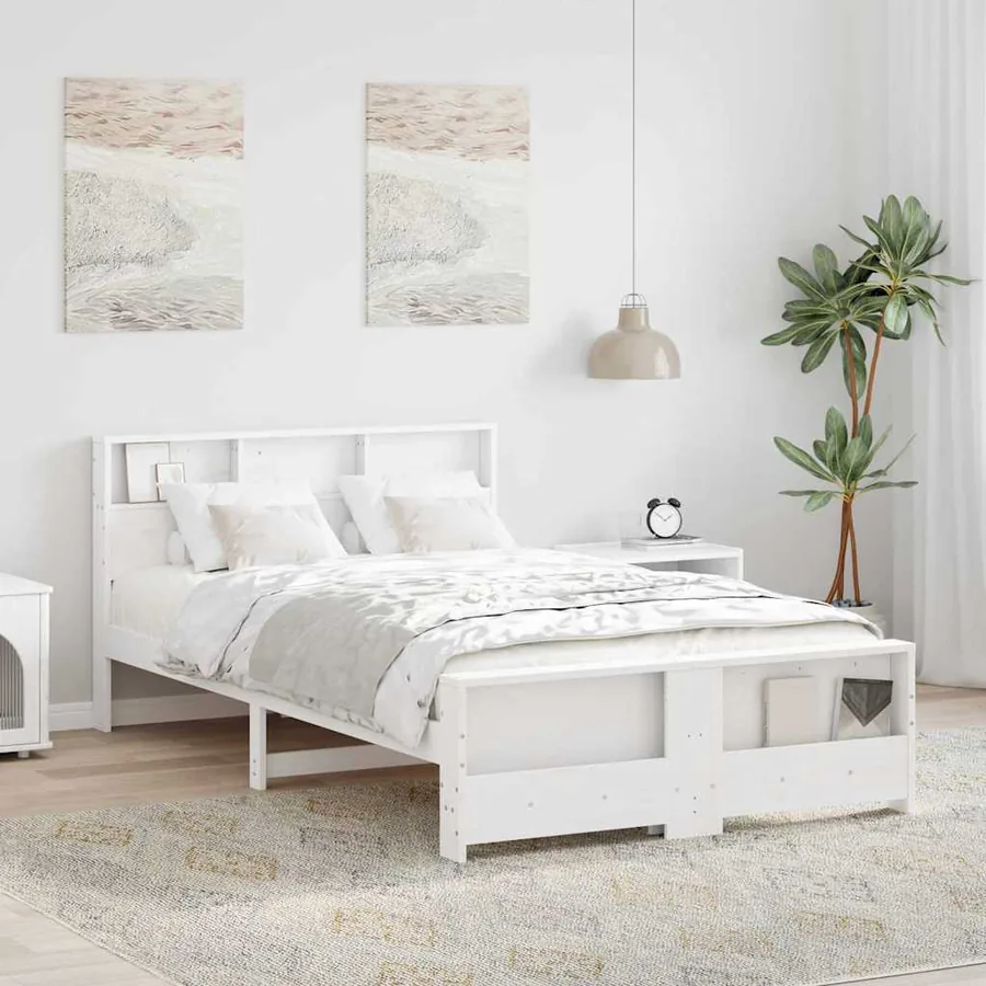 Cadre de lit Blanc 120 x 190 cm Bois d'ingénierie