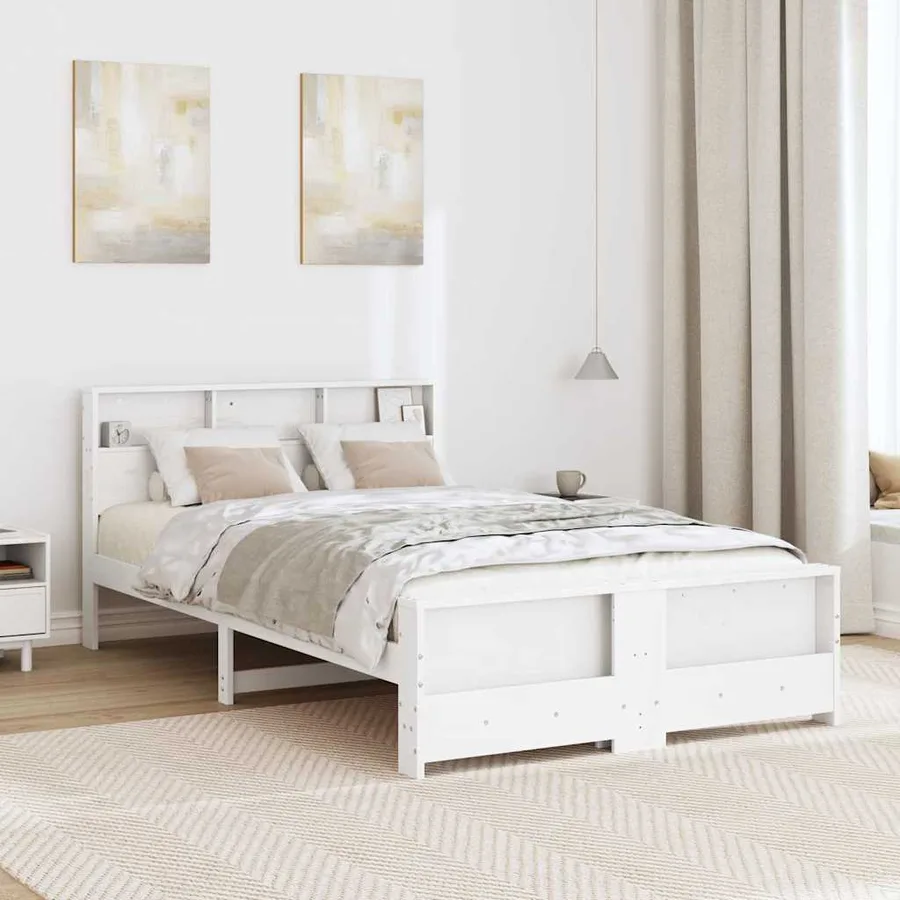 Cadre de lit Blanc 120 x 190 cm Bois d'ingénierie - 3
