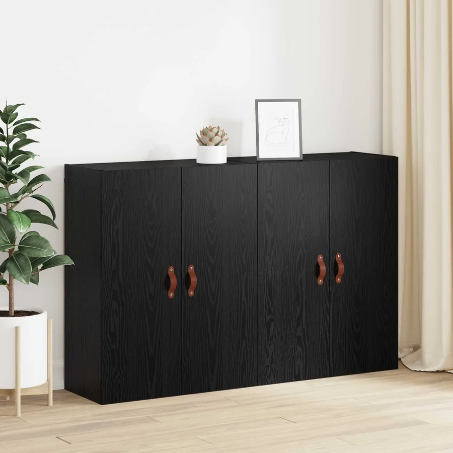 Armoire Murale Montage mural 2 pcs Chêne noir 69,5 x 34 x 90 cm - 4