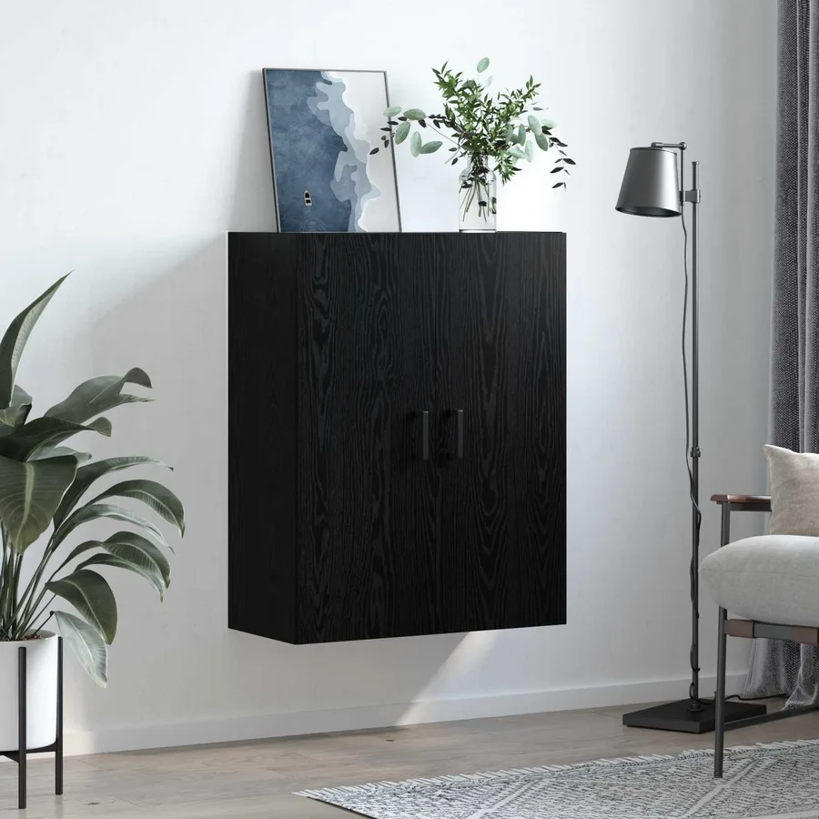Meuble mural Chêne noir 69,5 x 34 x 90 cm Bois d'ingénierie - 4