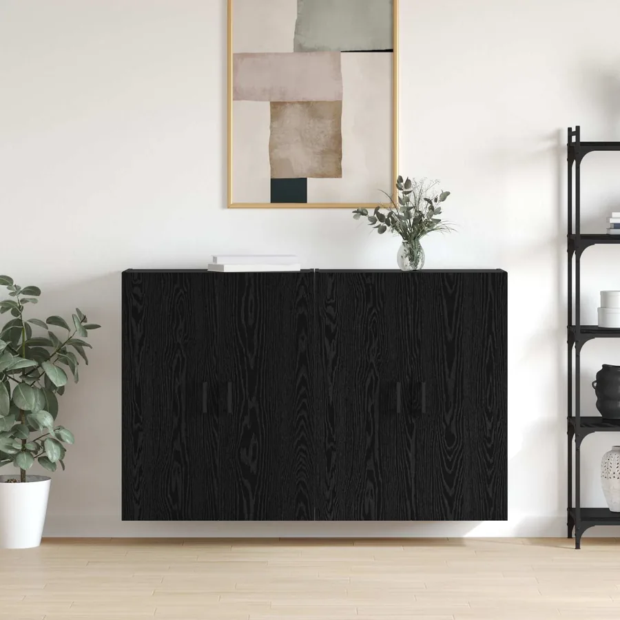 Armoire Murale Montage mural 2 pcs Chêne noir 69,5 x 34 x 90 cm