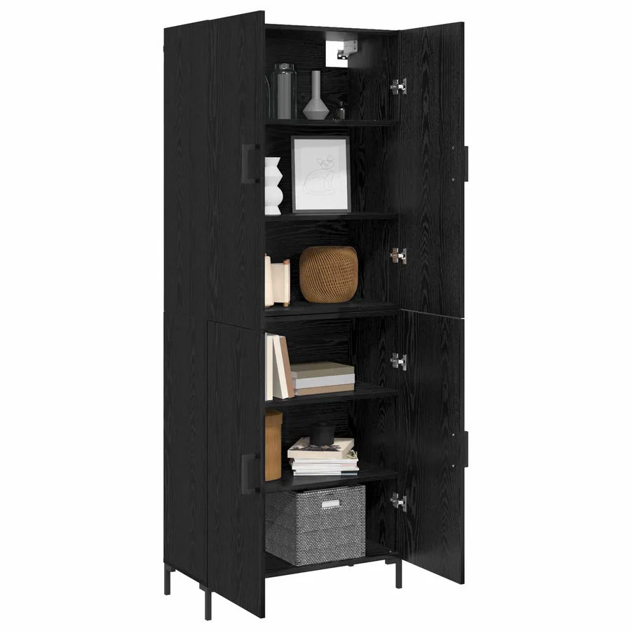 Haut Armoire Chêne noir 69,5 x 34 x 180 cm Bois d'ingénierie - 4