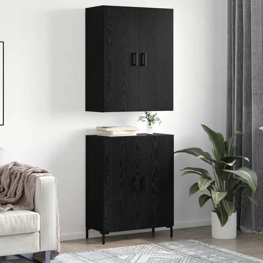 Haut Armoire Chêne noir 69,5 x 34 x 180 cm Bois d'ingénierie - 5