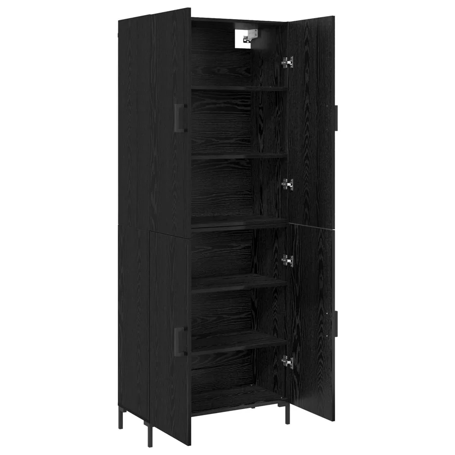 Haut Armoire Chêne noir 69,5 x 34 x 180 cm Bois d'ingénierie - 6