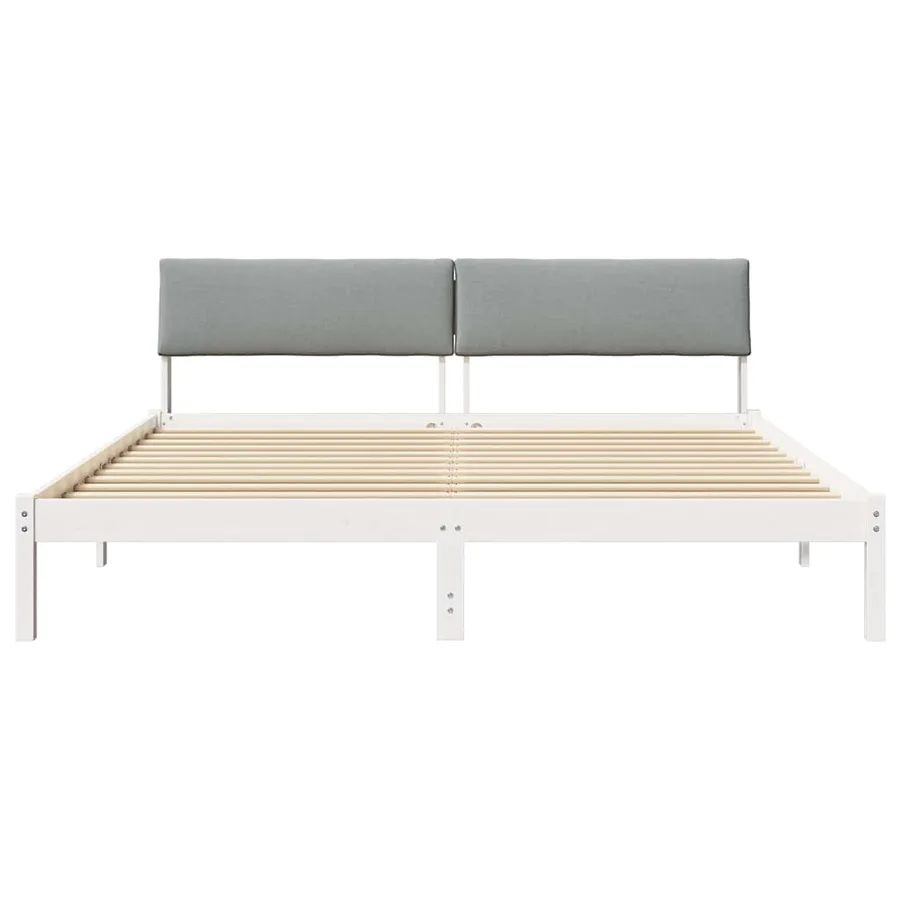 Cadre de lit avec tête de lit Blanc et gris clair 180 x 200 cm - 5