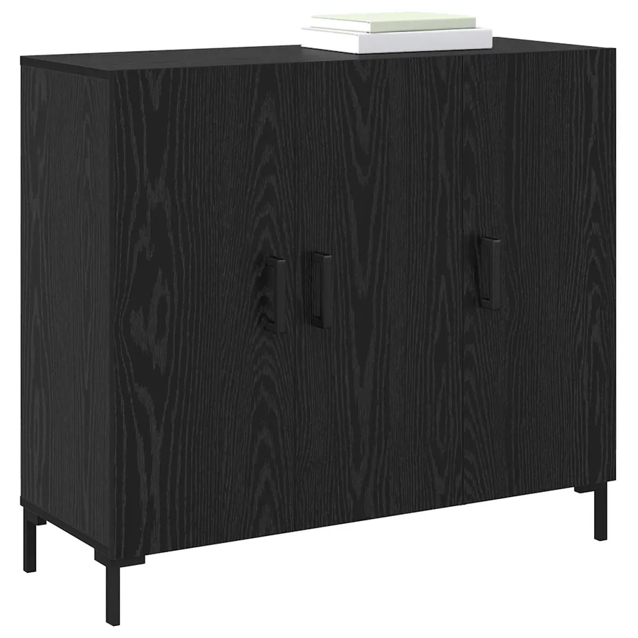 Buffet Chêne noir 90 x 34 x 80 cm Bois d'ingénierie - 3