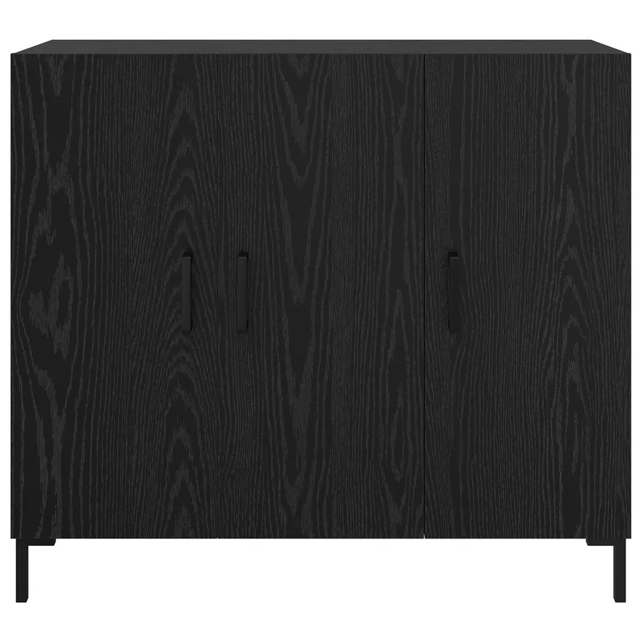 Buffet Chêne noir 90 x 34 x 80 cm Bois d'ingénierie - 6