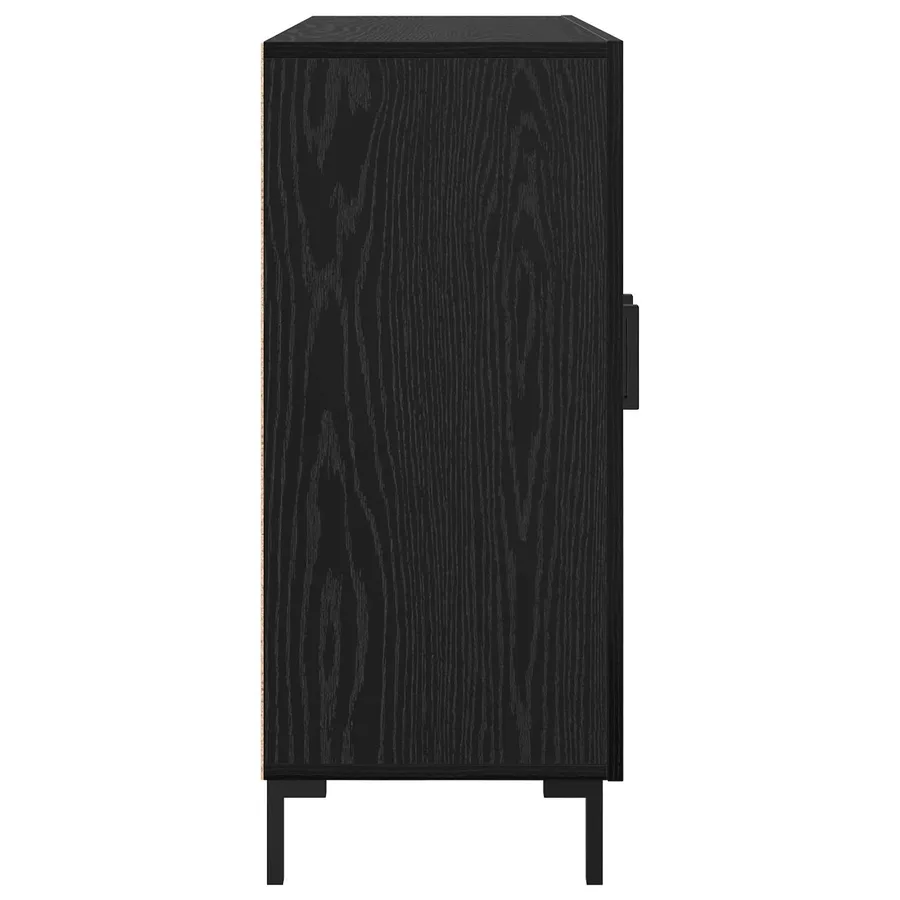 Buffet Chêne noir 90 x 34 x 80 cm Bois d'ingénierie - 7