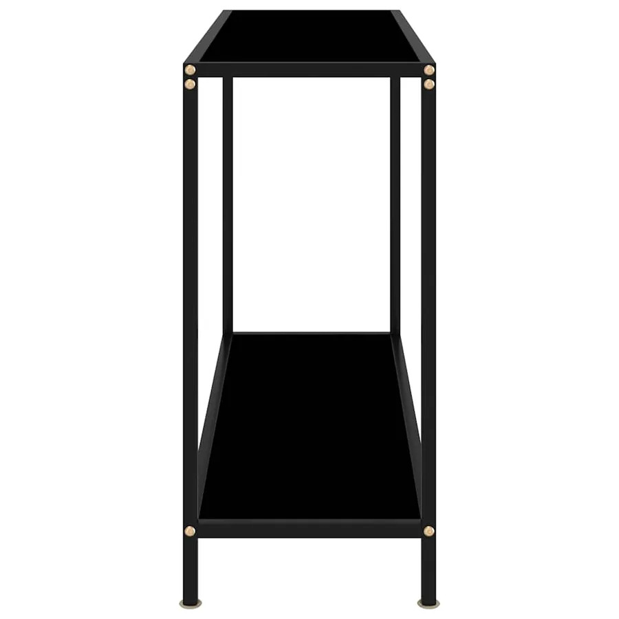 Table console Noir 100x35x75 cm Verre trempé - 3