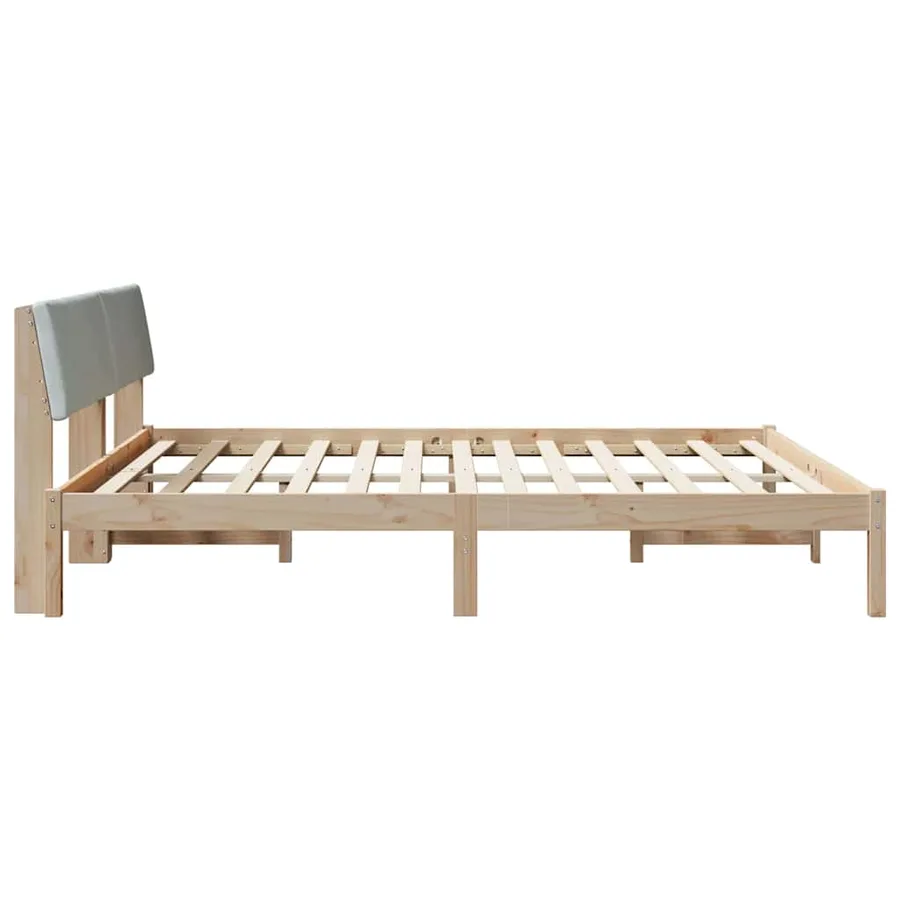 Cadre de lit avec tête de lit Marron et gris clair 200 x 200 cm - 6