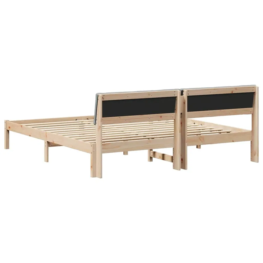 Cadre de lit avec tête de lit Marron et gris clair 200 x 200 cm - 7