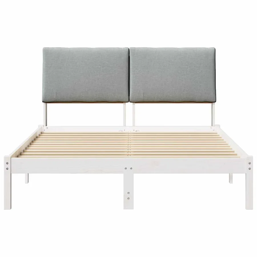 Cadre de lit avec tête de lit Blanc et gris clair 150 x 200 cm - 5