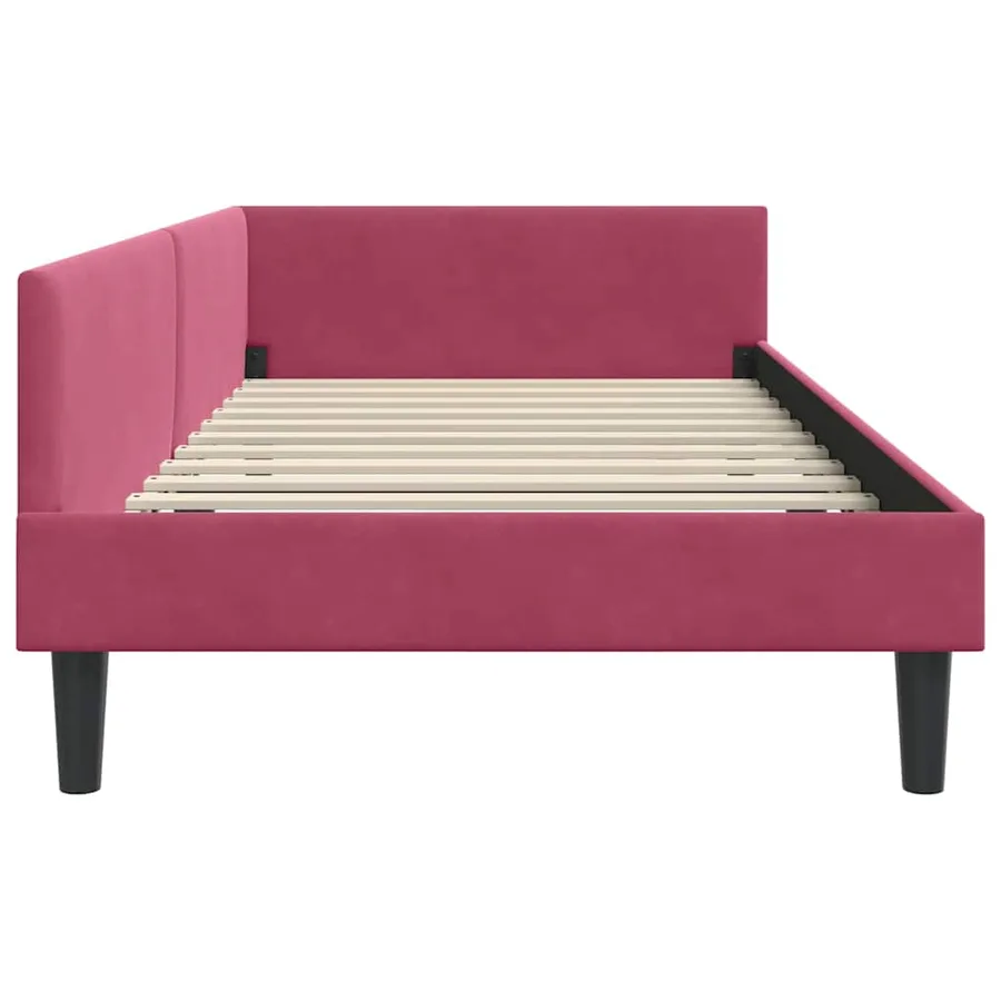 Cadre de lit d'angle Bordeaux 90 cm x 190 cm Velours - 6