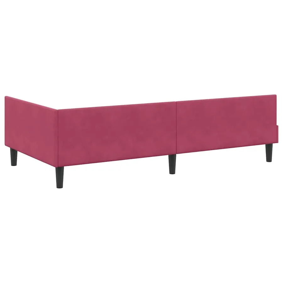 Cadre de lit d'angle Bordeaux 90 cm x 190 cm Velours - 7