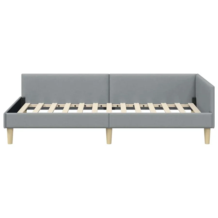 Cadre de lit d'angle Gris clair 80 x 200 cm tissu - 5