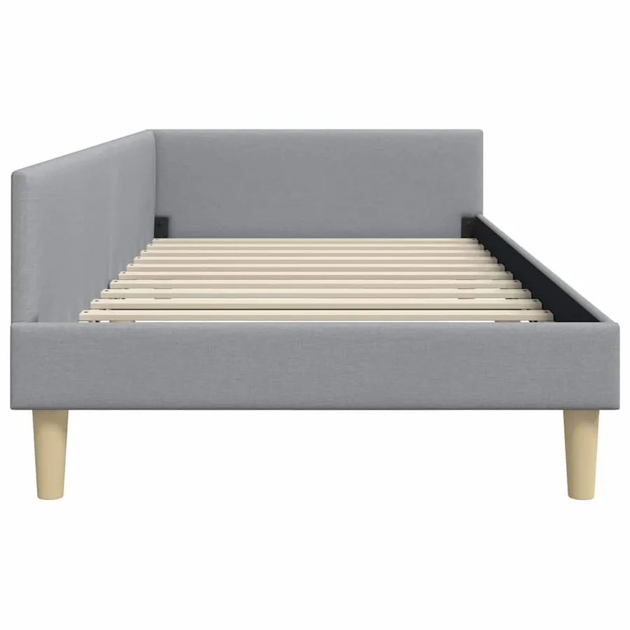 Cadre de lit d'angle Gris clair 80 x 200 cm tissu - 6