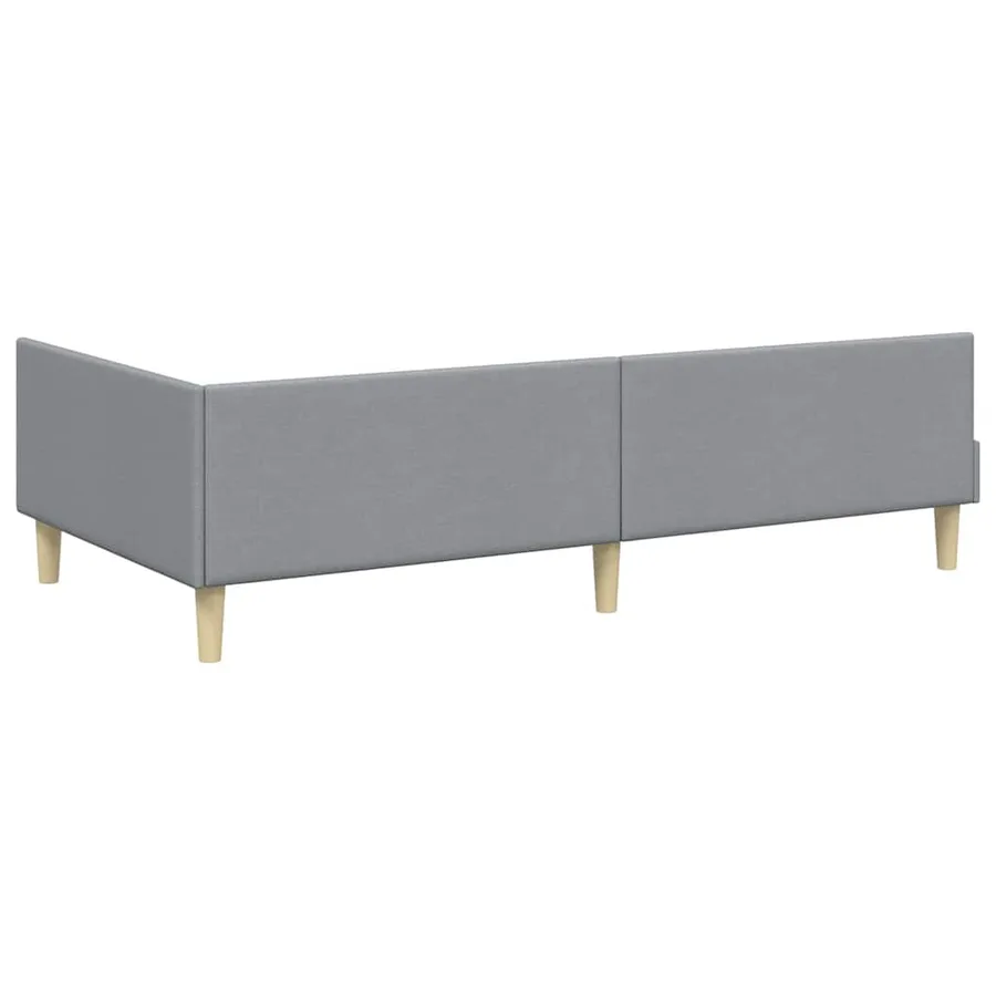 Cadre de lit d'angle Gris clair 80 x 200 cm tissu - 7