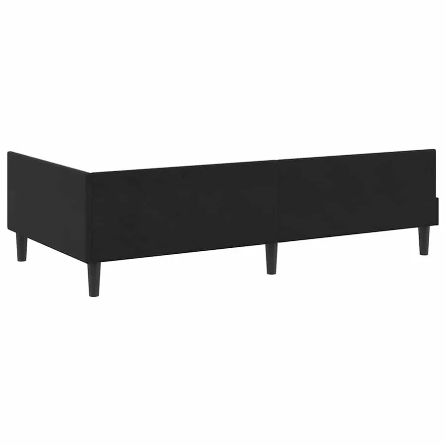 Cadre de lit d'angle Noir 100 cm x 200 cm Velours - 7