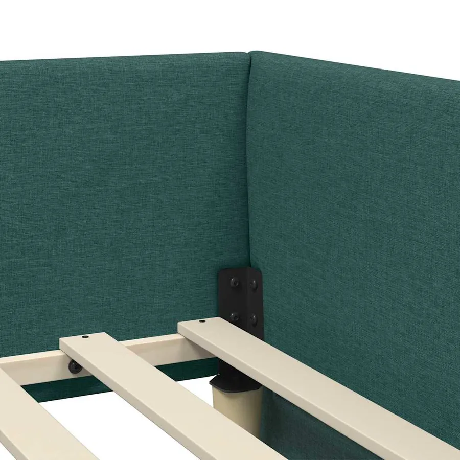 Cadre de lit d'angle avec matelas avec matelas 2 pcs Vert tissu - 8
