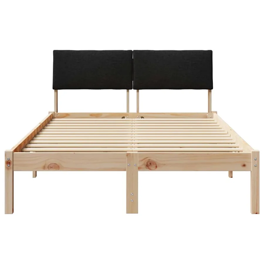 Cadre de lit Marron et noir 120 x 200 cm Bois massif en pin - 5