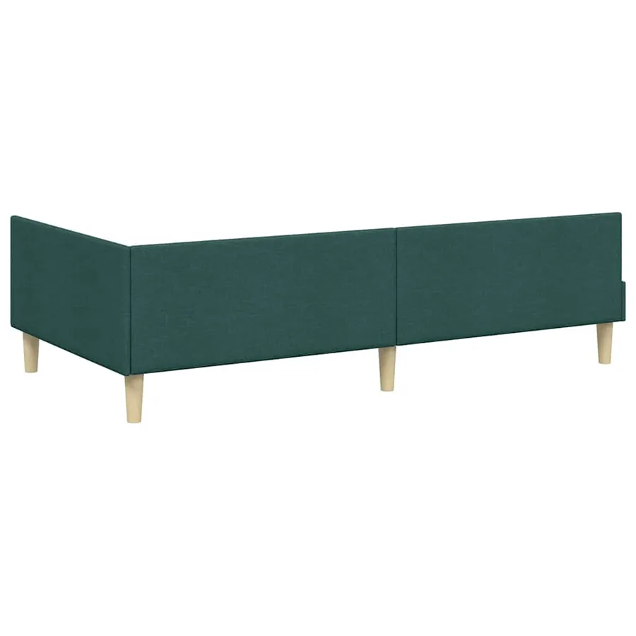 Cadre de lit d'angle avec matelas avec matelas 2 pcs Vert tissu - 9