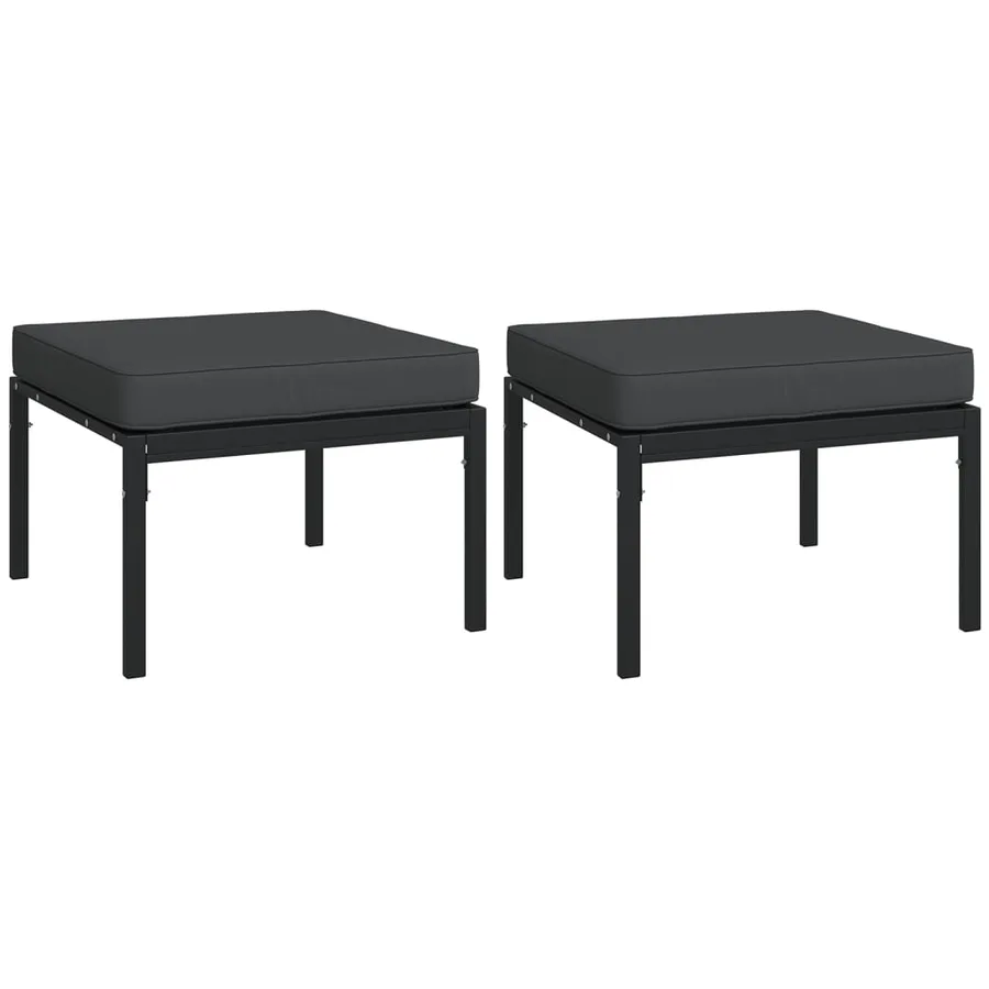 Salon de jardin 6 pcs avec coussins gris acier - 7
