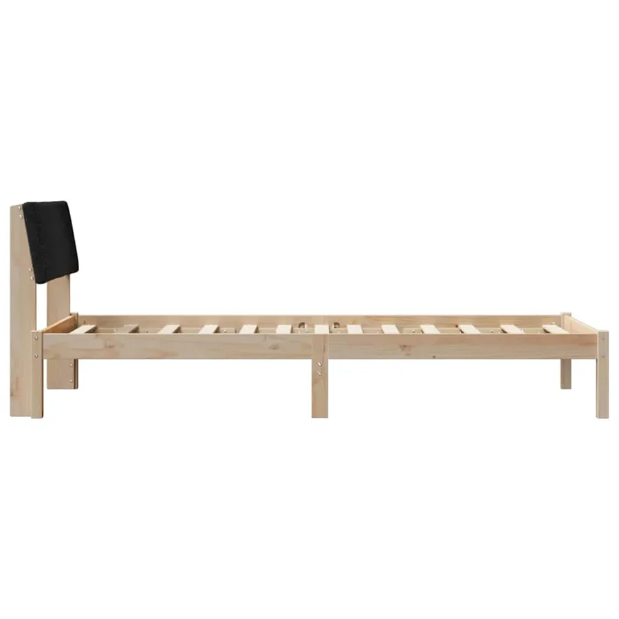 Cadre de lit Marron et noir 90 x 190 cm Bois massif en pin - 6
