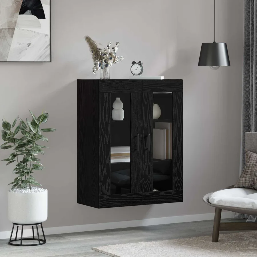 Buffet Chêne noir 69,5 x 34 x 90 cm Bois d'ingénierie - 4