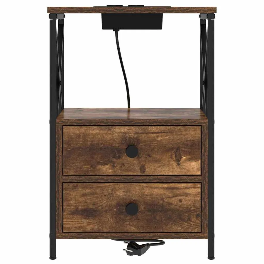 Cabinet de chevet Chêne fumé 40 x 31 x 60 cm Bois d'ingénierie - 6