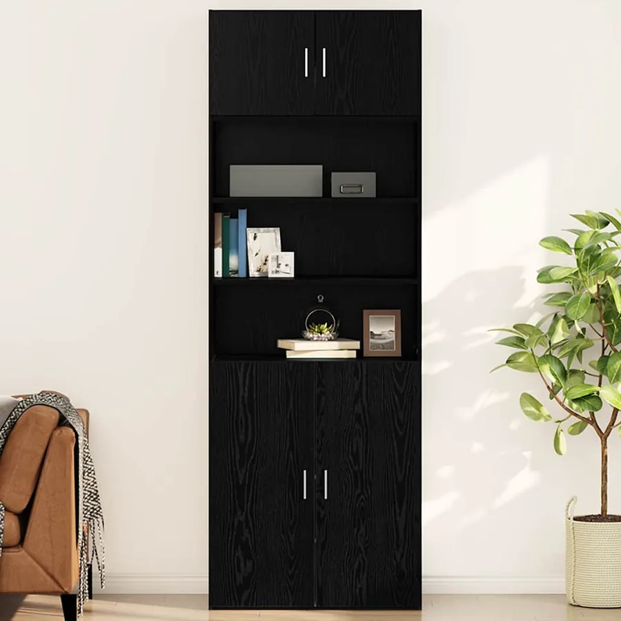 Meuble mural Chêne noir 80 x 42.5 x 40 cm Bois d'ingénierie