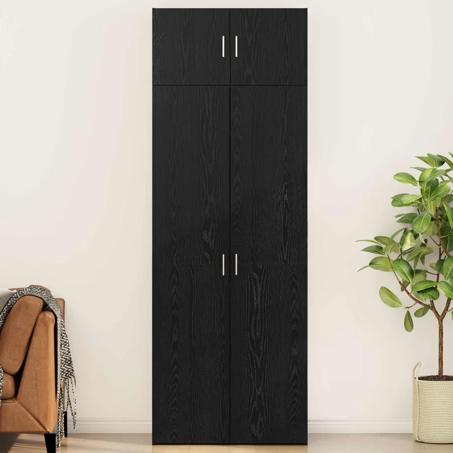 Armoire de rangement 3 pcs Chêne noir