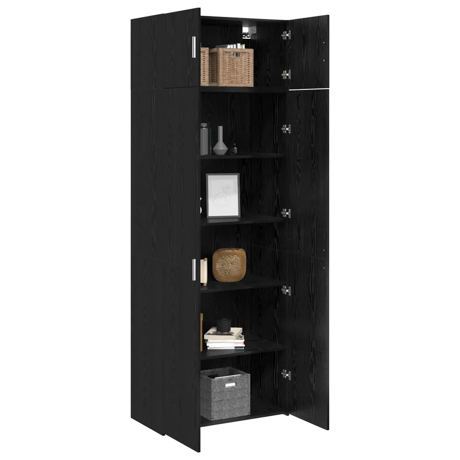 Armoire de rangement 3 pcs Chêne noir - 3
