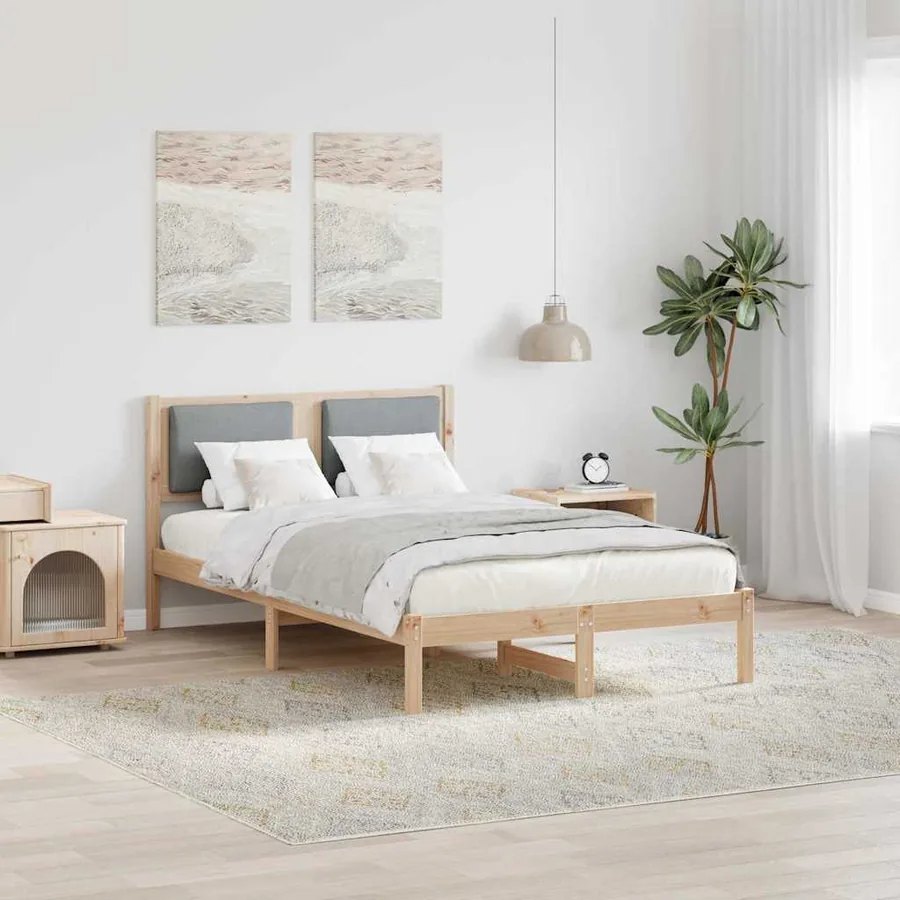Cadre de lit Gris clair 120 x 190 cm Pin massif