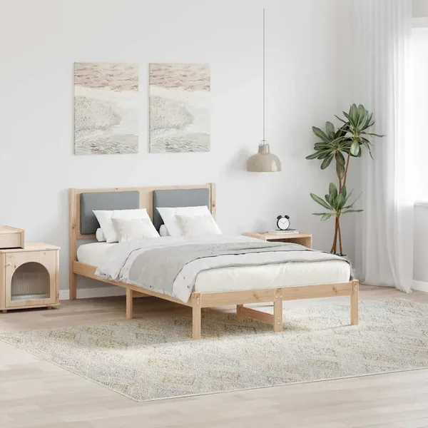 Cadre de lit Gris clair 120 x 190 cm Pin massif